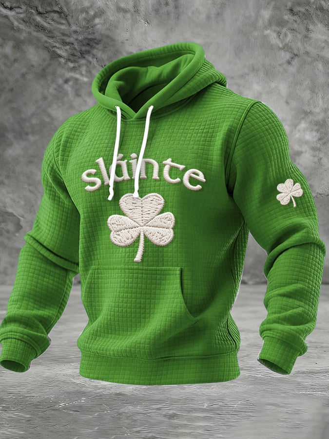 Sudadera St. Patrick estampado Checkered Fabric Hooded para hombre