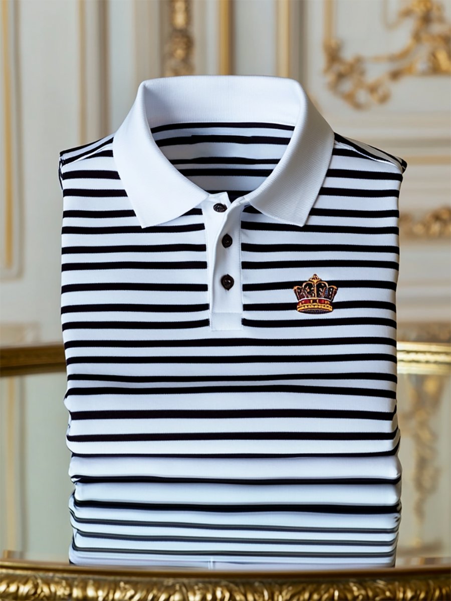 Camisa polo ejecutivo casual Button de manga corta para hombre