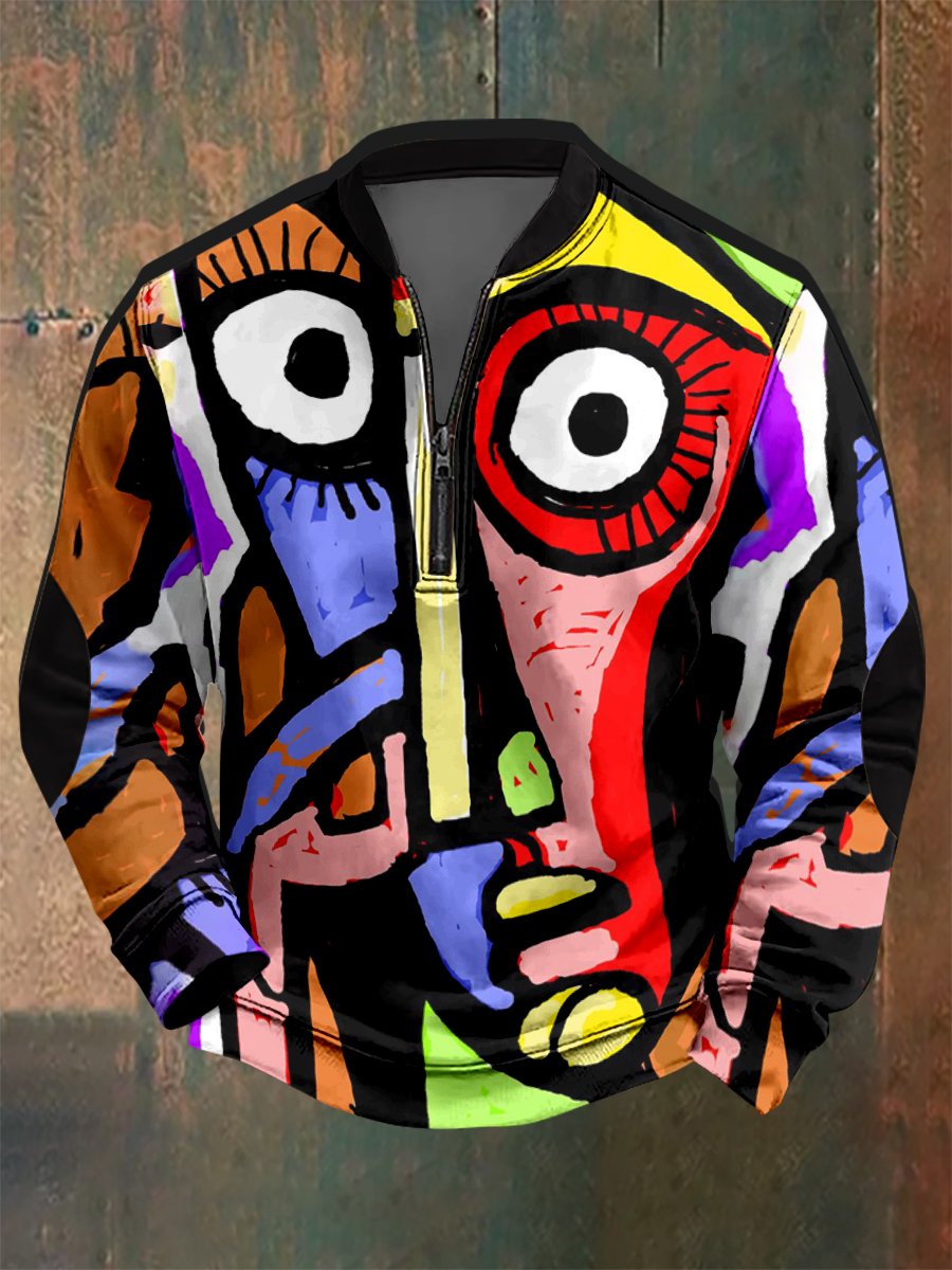 Sudadera hawaiano Abstract geométrico estampado para hombre