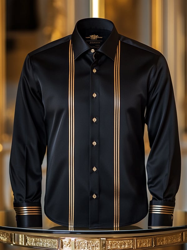 Camisa seda de lujo ejecutivo de manga larga para hombre