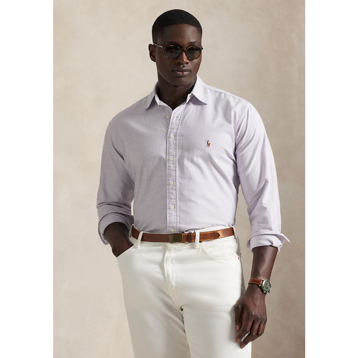 Big & Tall Striped Oxford Shirt - 1