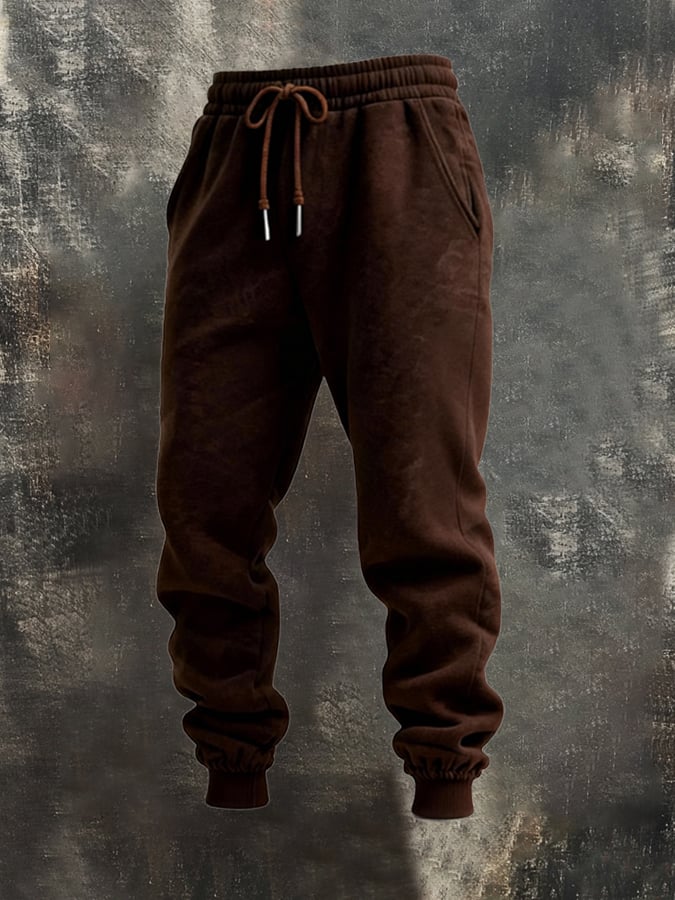 Sudadera retro Stitching Contrast Color Hooded casual Suit para hombre
