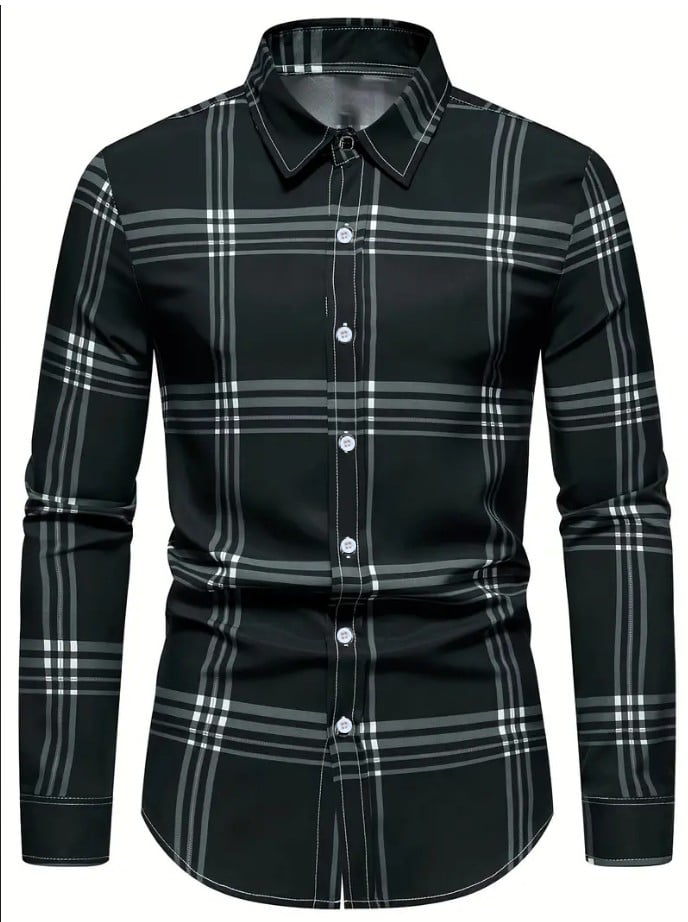 Ejecutivo Checkered Princamiseta para hombre