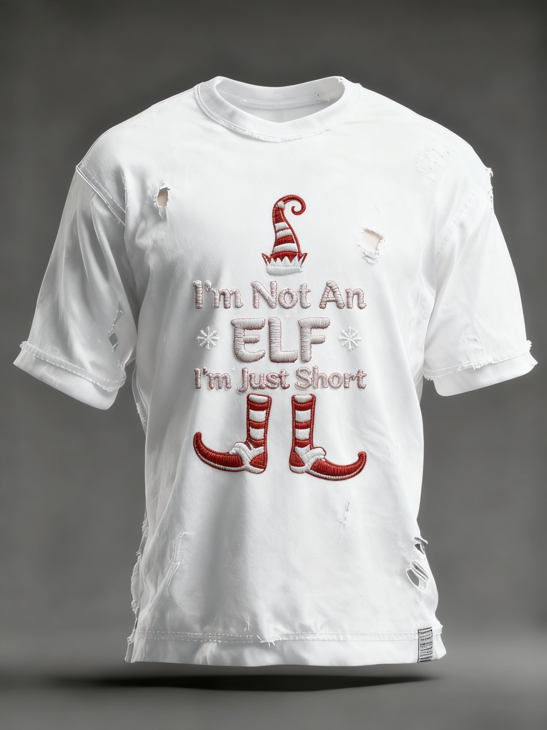Christmas Fun Slogan estampado cuello redondo Top para hombre