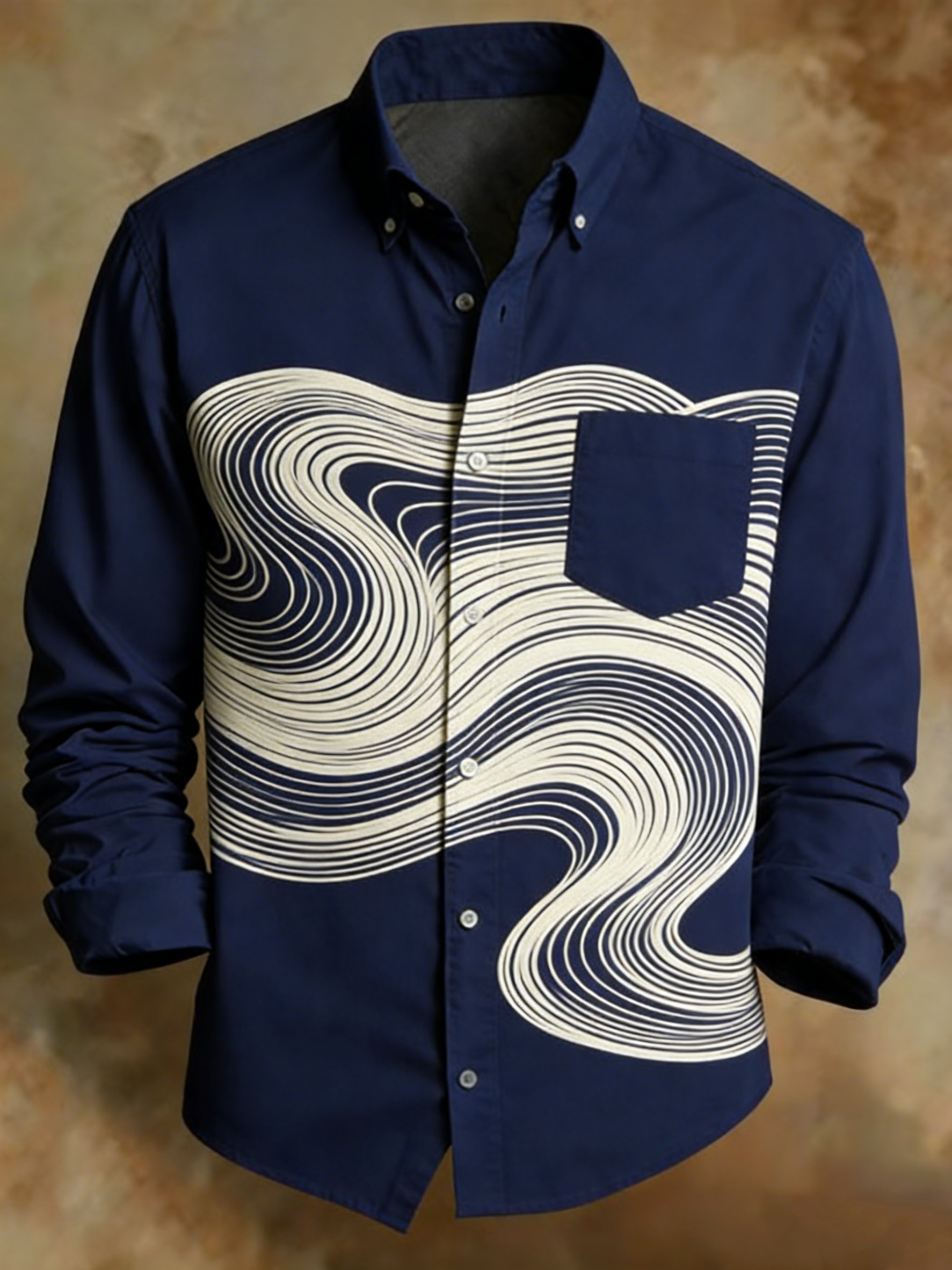 Retro Abstract Line diseño Princamiseta para hombre