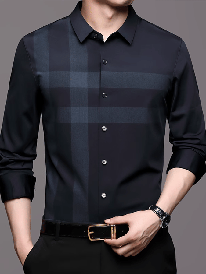 Camisa a cuadros ejecutivo casual para hombre