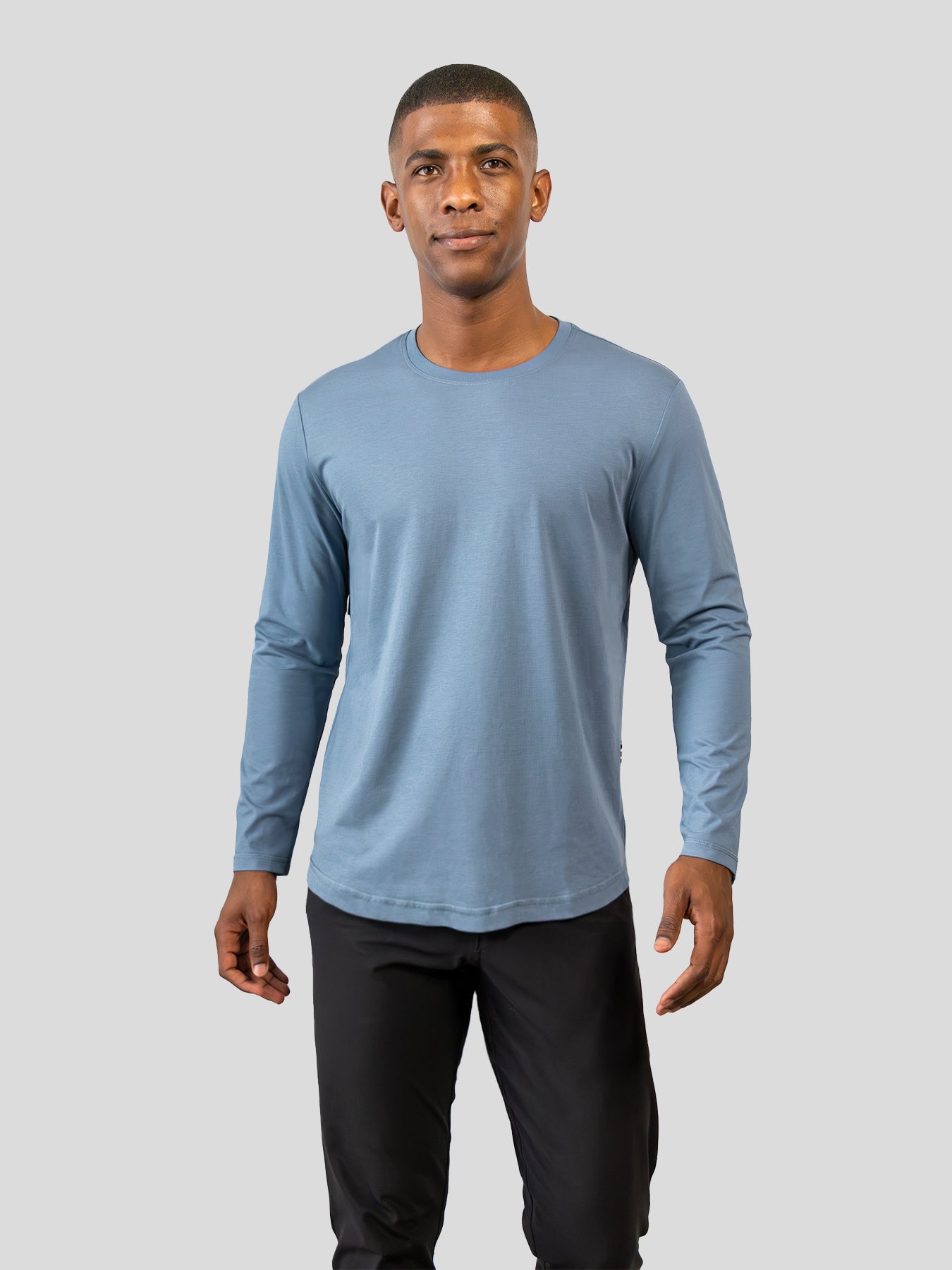 StaySmooth de manga larga Curve Hem Tee: de corte entallado