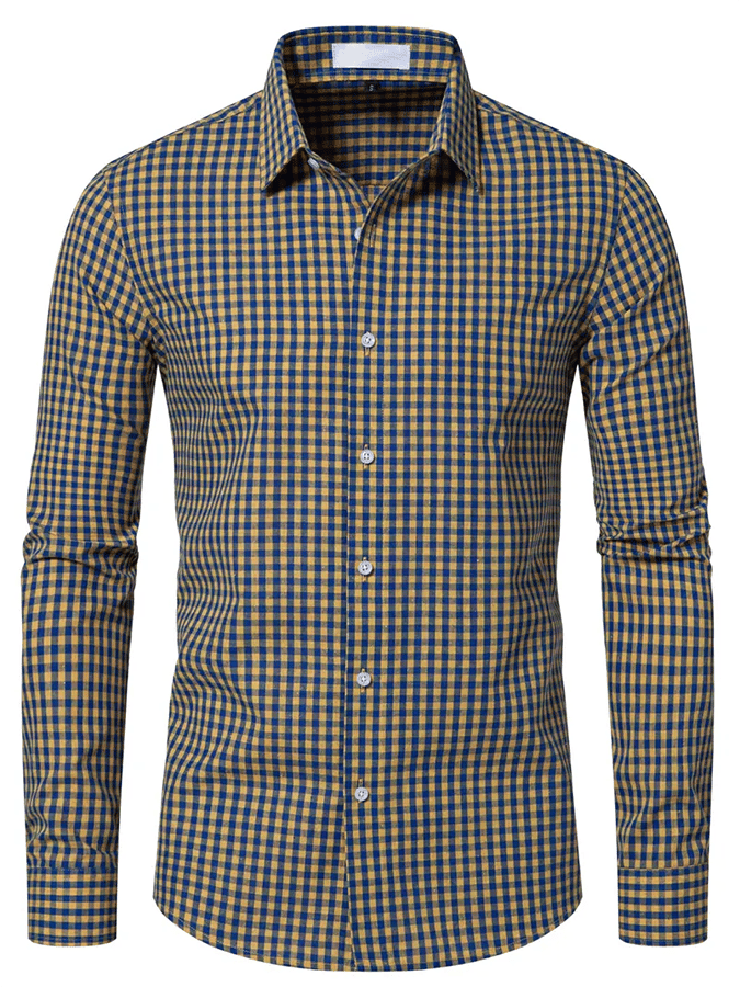 para hombre Plaid ejecutivo casual camisa
