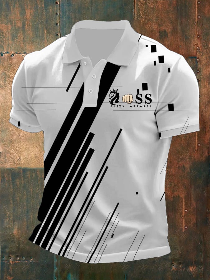 Camisa polo retro ejecutivo casual contrast color para hombre