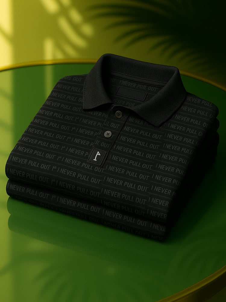 Camisa polo clásico ejecutivo Old Money Button de manga corta I Never Pull Out para hombre