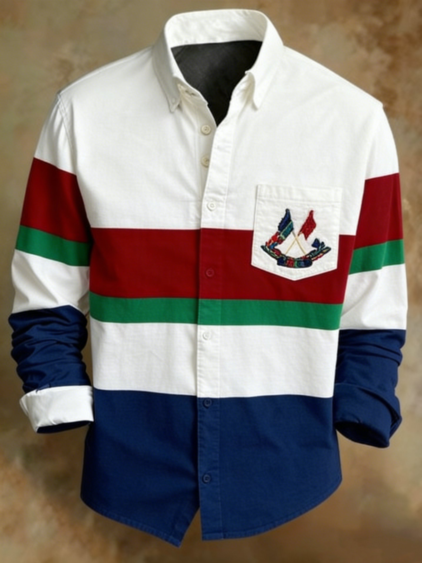 para hombre retro Print ejecutivo camisa