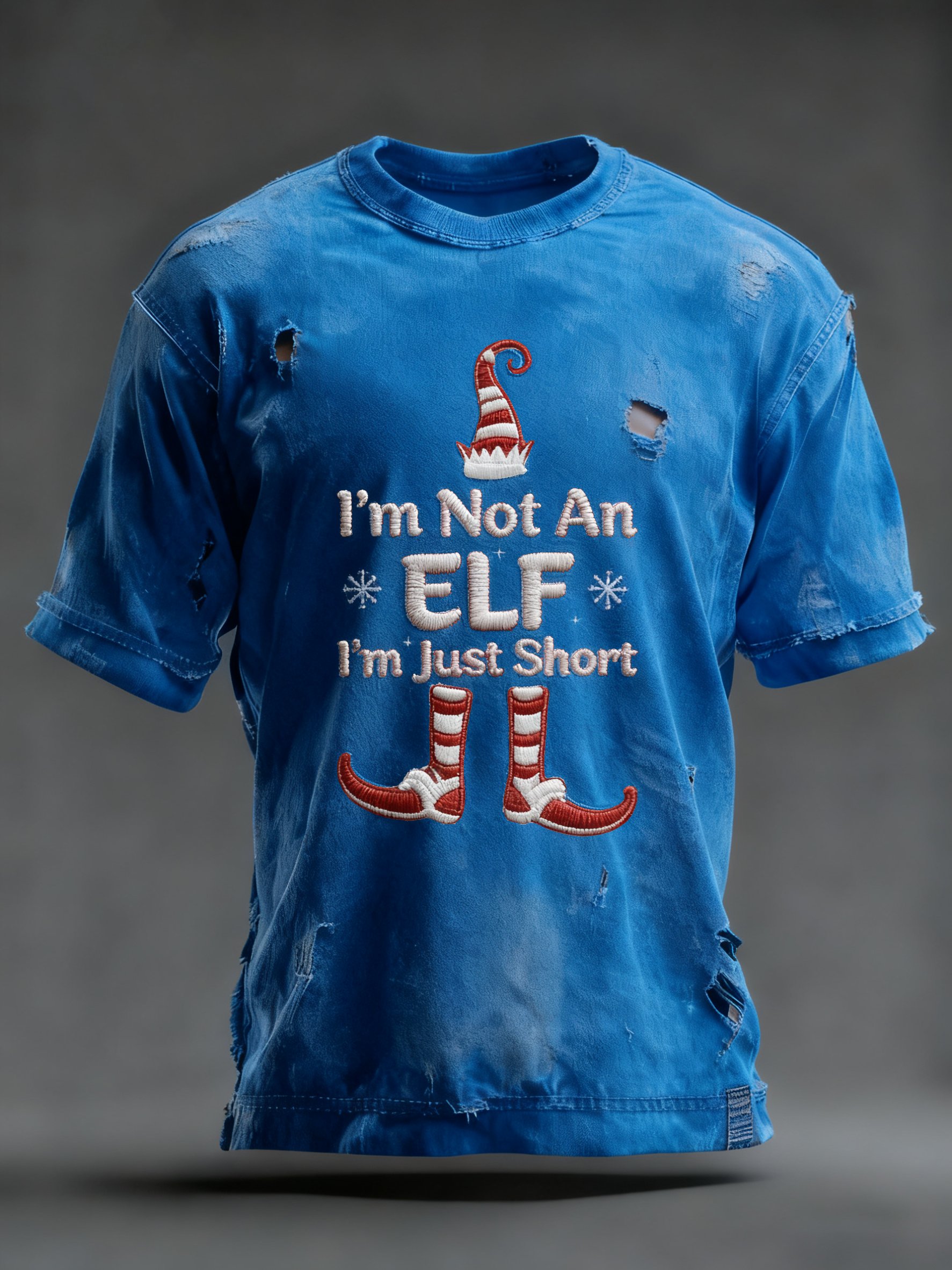 Christmas Fun Slogan estampado cuello redondo Top para hombre