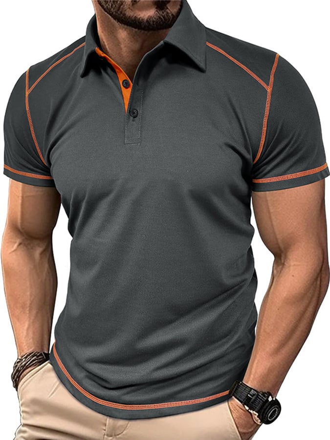 Camisa polo en bloques de coloring Polo cuello de manga corta para hombre