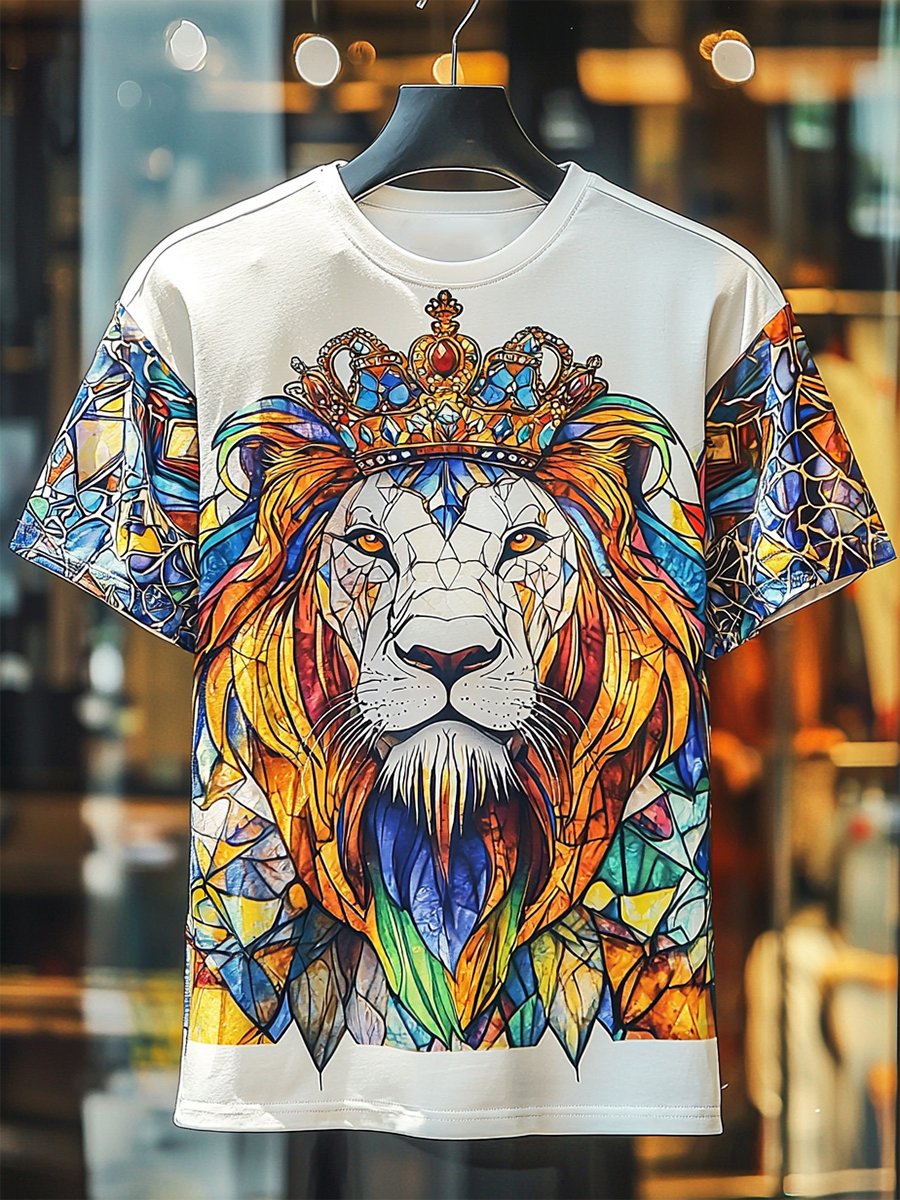 Camiseta ejecutivo de lujo estampado de algodón de manga corta para hombre