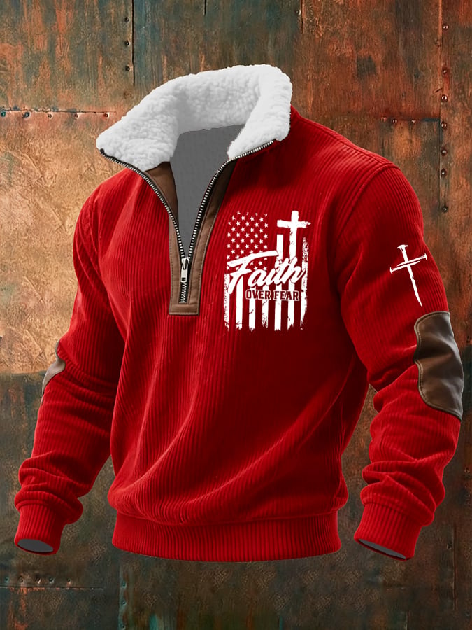 Sudadera casual Faith retro texturizado para hombre