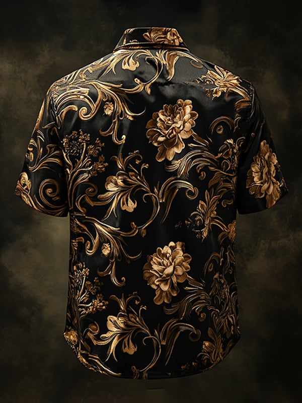 Camisa retro Gothic diseño de manga corta para hombre