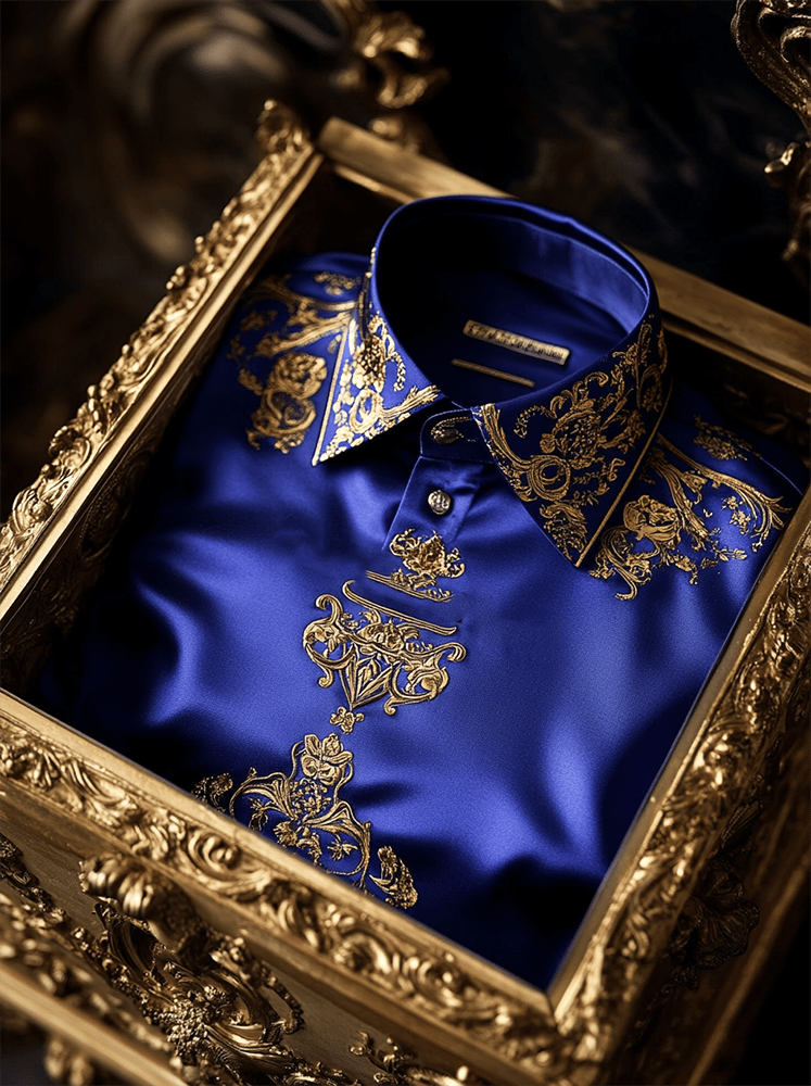 Camisa satén Luxe de manga corta para hombre