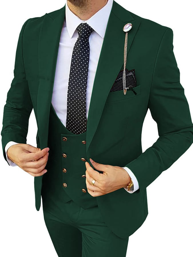 Chaleco casual ejecutivo Banquet Solid Suit Dress pantalón Three Piece Set