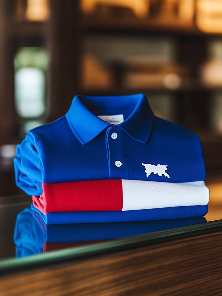 Camisa polo ejecutivo casual Texas Button de manga corta para hombre