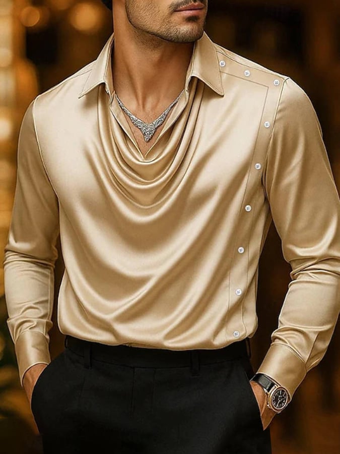 Camisa ejecutivo casual satén para hombre