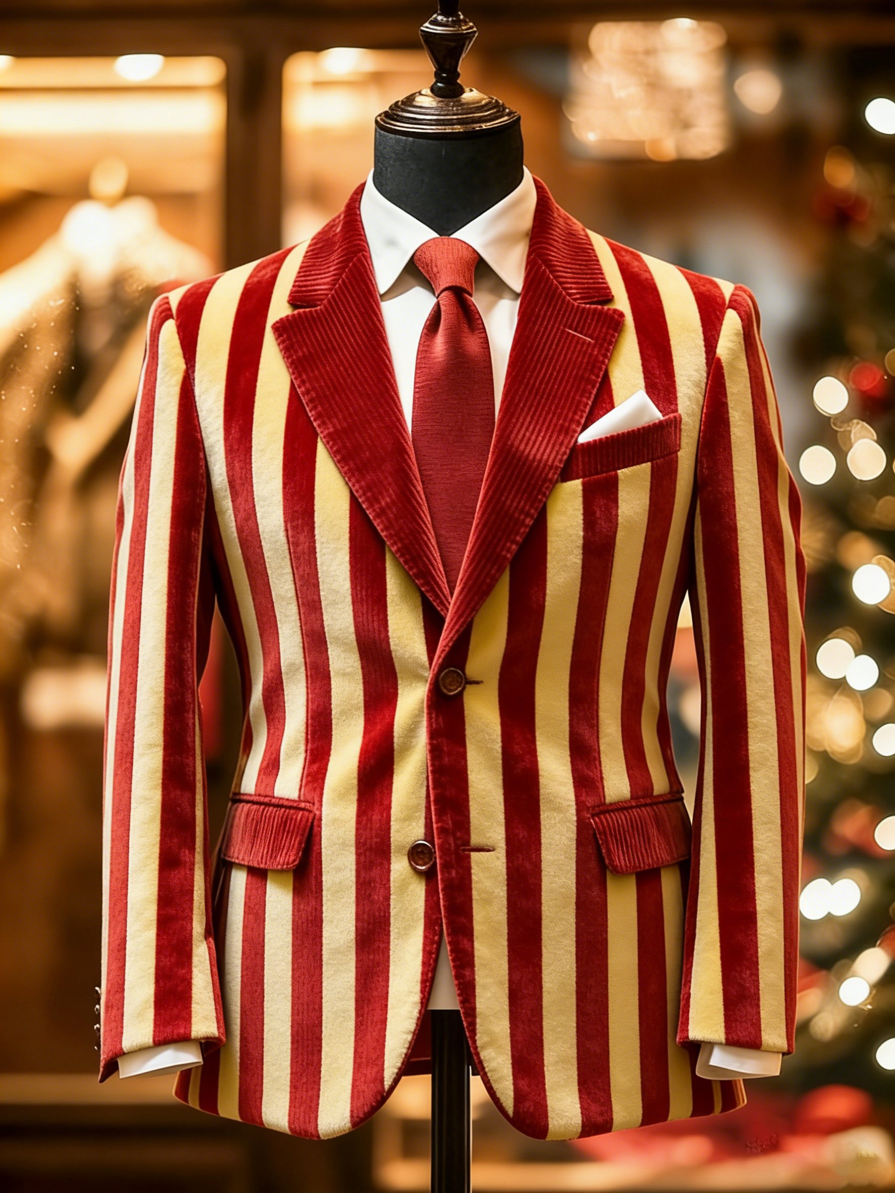 Saco a rayas Mardi Gras vintage casual pana para hombre