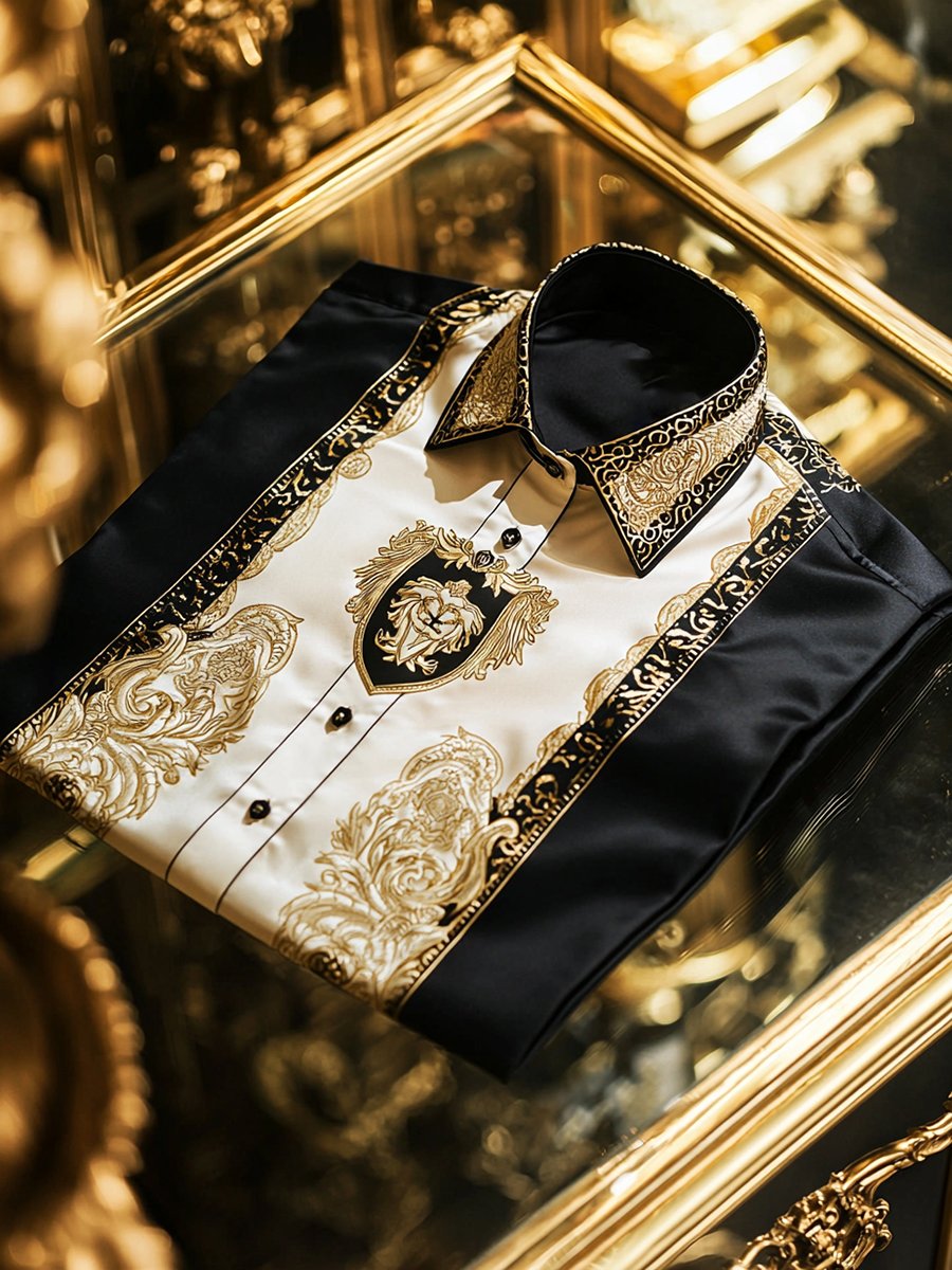 Camisa satén de lujo ejecutivo de manga larga para hombre