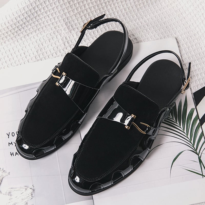 Sandalias retro transpirable Hollow Buckle Dress
