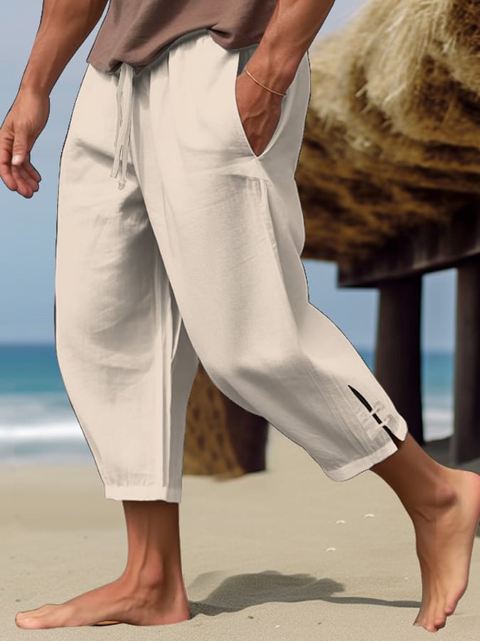 Pantalón de color sólido Resort casual para hombre