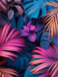 Moisture Wicking 3D Neon Color tropical Plant Leaves de manga corta Golf Polo