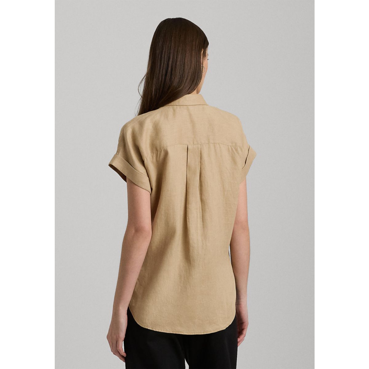 Women's Relaxed Fit Linen Short Sleeve Shirt - 4