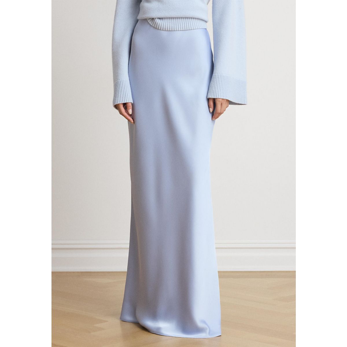 Women's Satin Charmeuse Maxi Skirt - 1