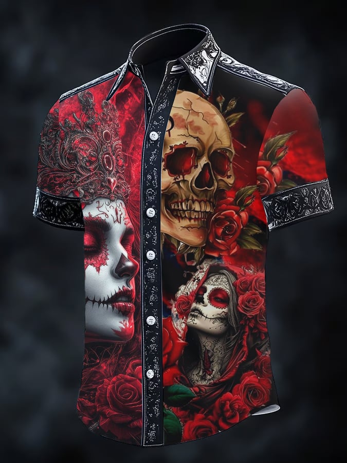 Camisa retro Gothic Dark para hombre