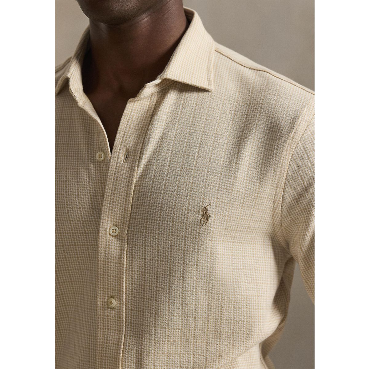 Plaid Jersey Spread-Collar Shirt - 3