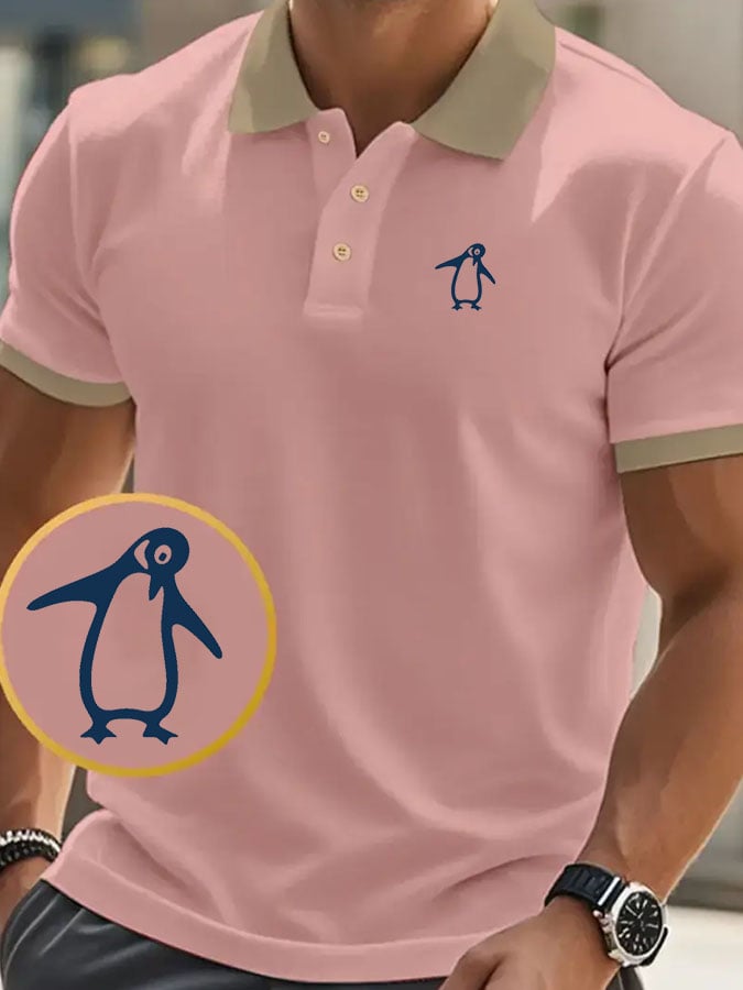 Camisa polo clásico casual with penguin estampado para hombre