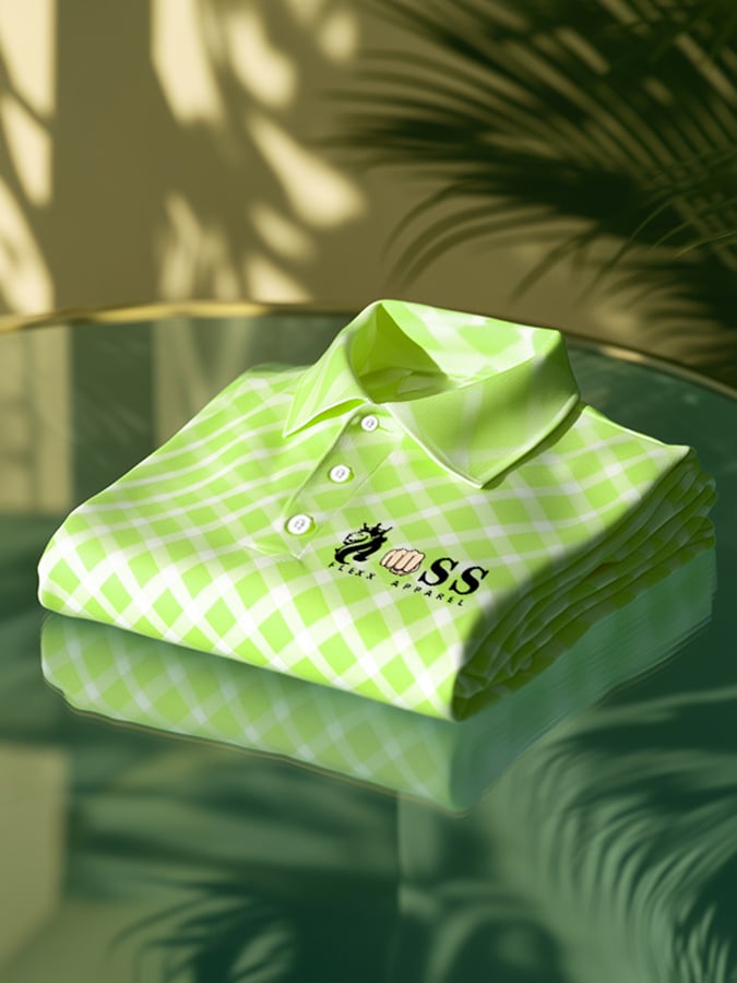 Camisa polo ejecutivo casual estampado para hombre