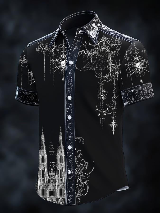 Camisa retro Gothic Dark para hombre