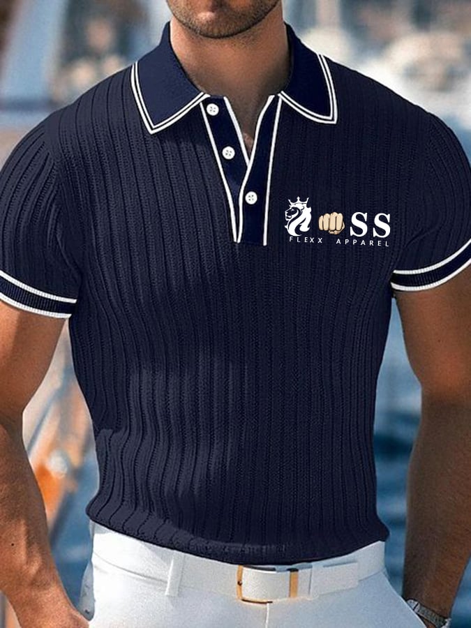 para hombre casual Geometric Art ejecutivo tejidoted Jacquard Polo