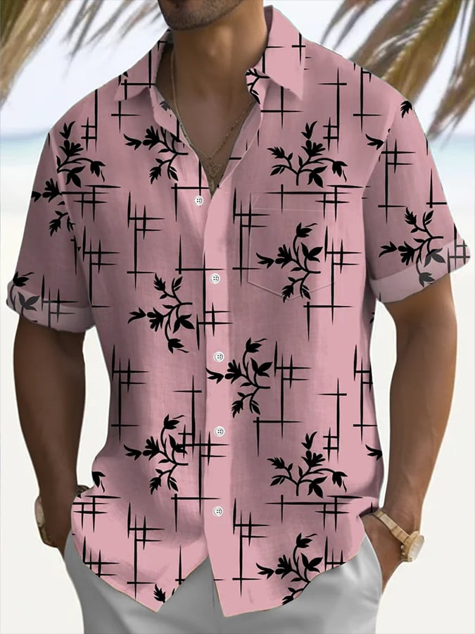 Camisa estampado Resort casual para hombre