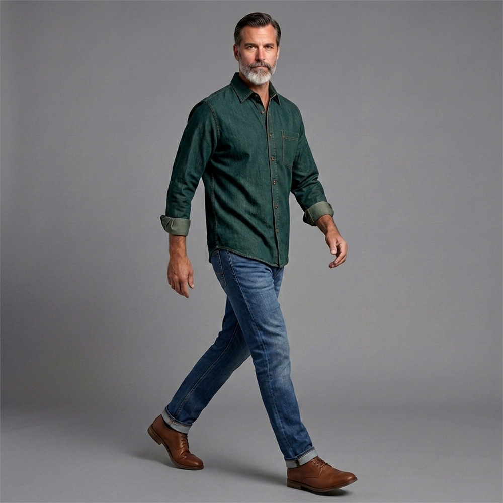 Chaqueta casual Denim camisa For Men