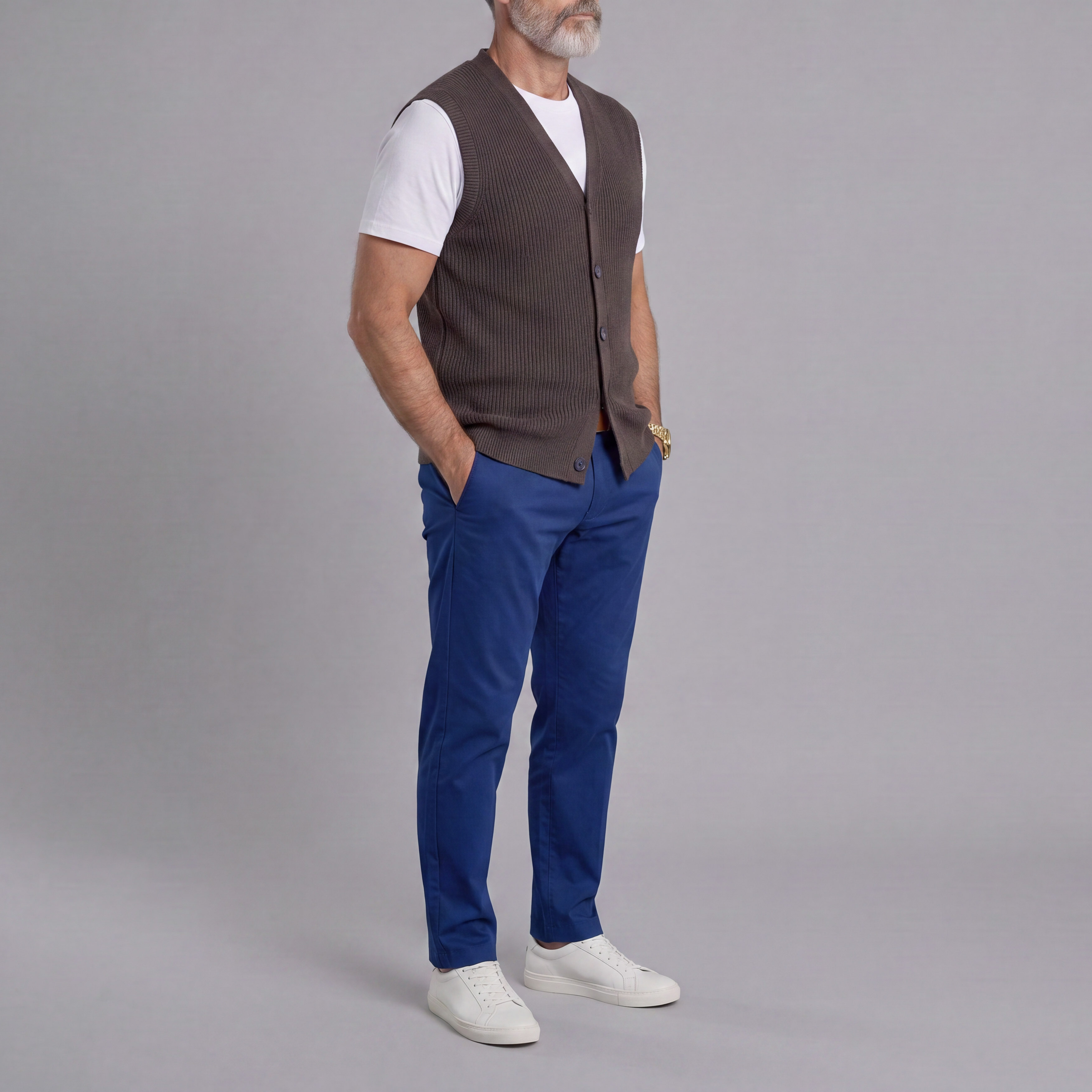 Fall/Winter casual Textured tejido Cardigan para hombre