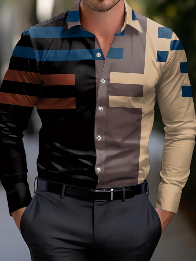 Camisa casual ejecutivo de manga larga para hombre