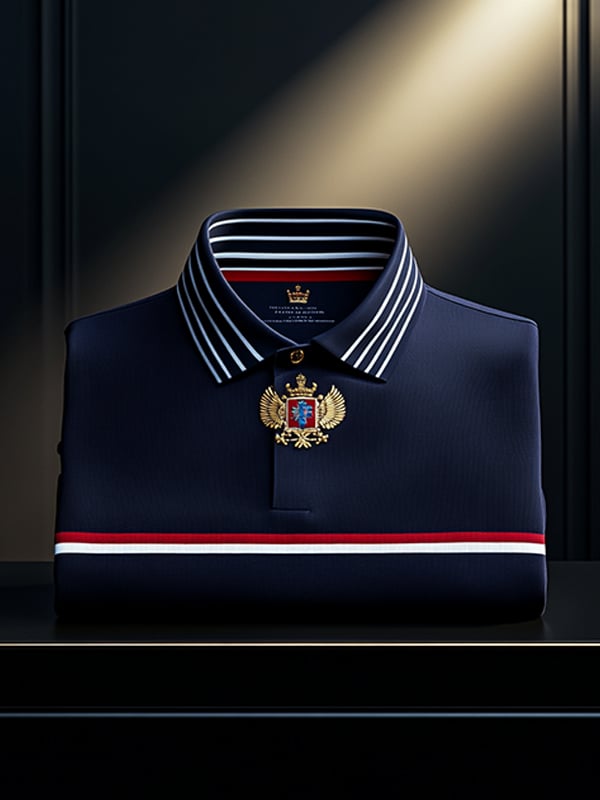 Camisa polo clásico ejecutivo Logo estampado Button para hombre