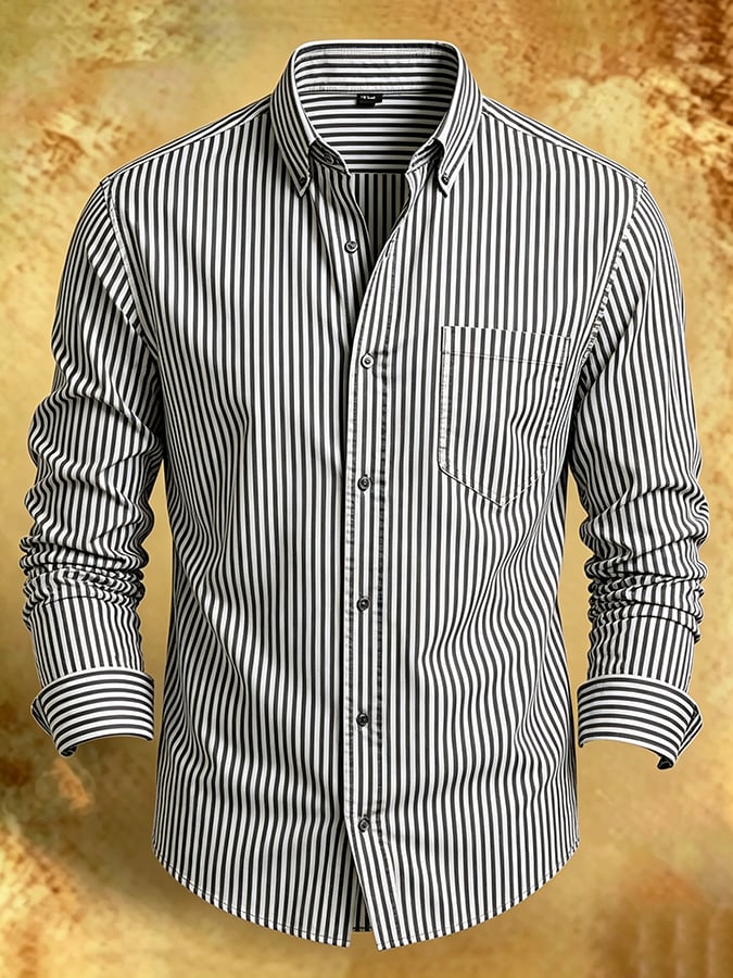 Camisa retro Abstract Art estampado Comfortable ejecutivo Style para hombre