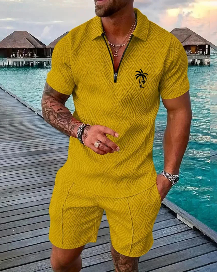 Camisa polo Suitmens para uso diario casual Collar Zipper Set 214 para hombre