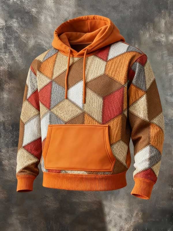 Sudadera retro Western Patchpara trabajo Brand estampado con gorrasucha
