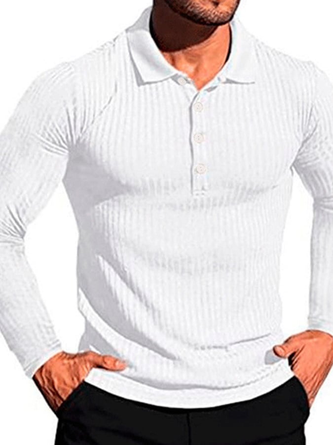 Casual Sports elástico Vertical rayas Polo Knicamiseta