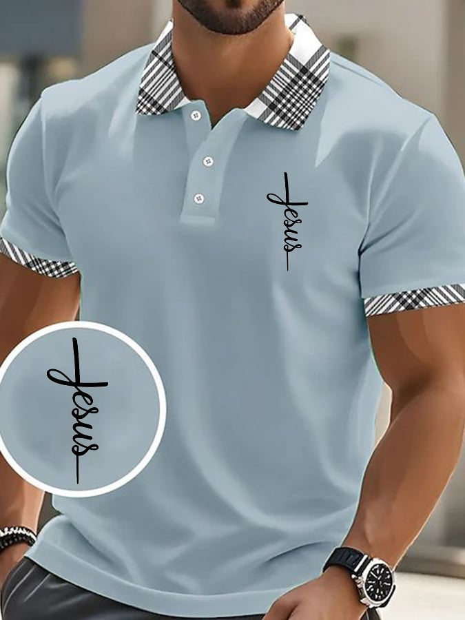 Casual Contrast Color Faith Polo para hombre
