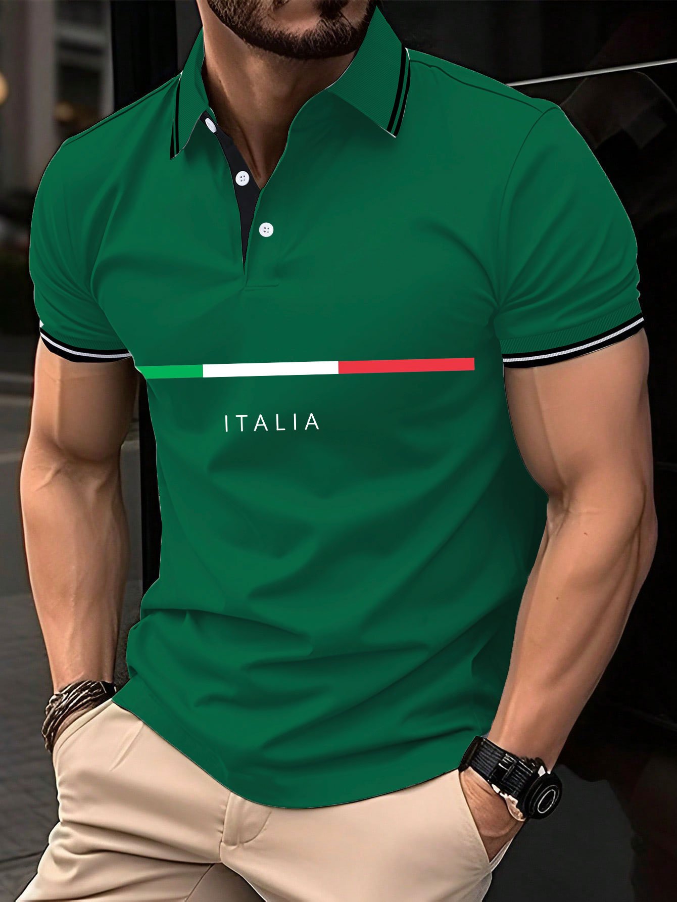 Camisa polo "Italy" estampado para hombre