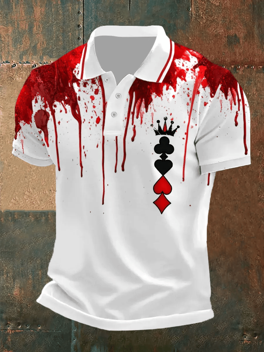 Camisa polo Poker King estampado para hombre