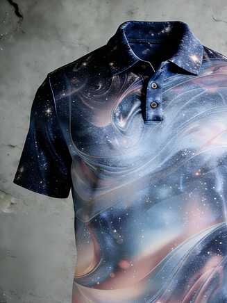 Moisture Wicking 3D degradado Color Abstract rayas de manga corta Golf Polo